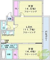 ALBAGRANDE麻生  ｜ 北海道札幌市北区北三十六条西6丁目2-16（賃貸マンション2LDK・4階・44.45㎡） その2