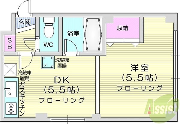 メゾンドボワール円山 ｜北海道札幌市中央区北二条西27丁目(賃貸マンション1DK・2階・23.04㎡)の写真 その2