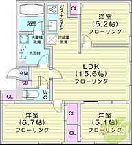 北海道札幌市東区北二十条東9丁目（賃貸マンション3LDK・4階・68.86㎡） その2