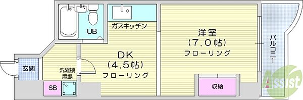 PEOPLE　NO3 ｜北海道札幌市中央区南四条東3丁目(賃貸マンション1DK・2階・30.02㎡)の写真 その2