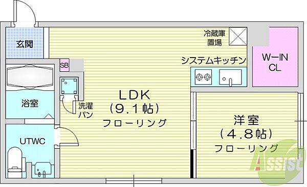 D×Apartment N3E6 ｜北海道札幌市中央区北三条東6丁目(賃貸マンション1LDK・4階・36.00㎡)の写真 その2