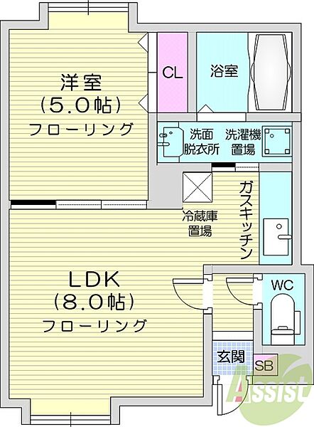 グレースガーデン南円山 ｜北海道札幌市中央区南六条西23丁目(賃貸アパート1LDK・2階・32.80㎡)の写真 その2