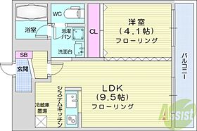 北海道札幌市北区北十九条西7丁目（賃貸マンション1LDK・4階・33.50㎡） その2