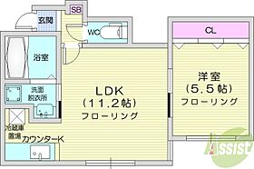 パストラーレSUHARA  ｜ 北海道札幌市北区北二十六条西8丁目3-8（賃貸アパート1LDK・2階・37.54㎡） その2