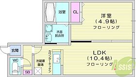 北海道札幌市北区北二十一条西7丁目（賃貸マンション1LDK・1階・35.80㎡） その2