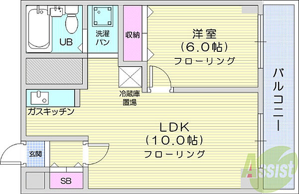 北海道札幌市北区北十二条西4丁目(賃貸マンション1LDK・4階・29.98㎡)の写真 その2