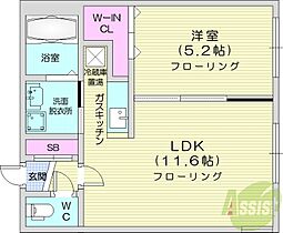 北海道札幌市北区北十八条西7丁目（賃貸マンション1LDK・4階・38.40㎡） その2