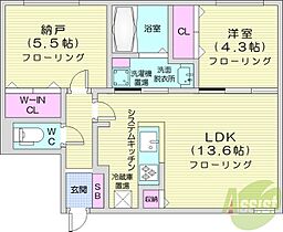 アルファスクエア南4西15  ｜ 北海道札幌市中央区南四条西15丁目（賃貸マンション2LDK・3階・53.41㎡） その2