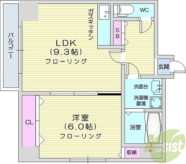 北海道札幌市東区北十二条東1丁目(賃貸マンション1LDK・4階・40.18㎡)の写真 その2