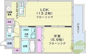 北海道札幌市北区北二十三条西5丁目（賃貸マンション1LDK・6階・42.30㎡） その2