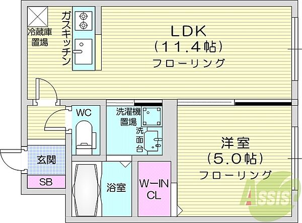 北海道札幌市東区北二十五条東14丁目(賃貸マンション1LDK・2階・36.21㎡)の写真 その2