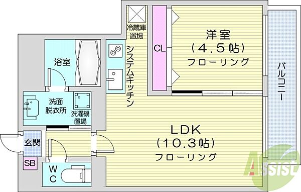 レジディア南一条イースト ｜北海道札幌市中央区南一条東6丁目(賃貸マンション1LDK・10階・35.15㎡)の写真 その2