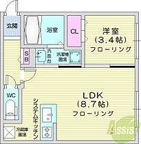 PATHOS MARUYAMA  ｜ 北海道札幌市中央区南七条西26丁目（賃貸マンション1LDK・4階・32.48㎡） その2