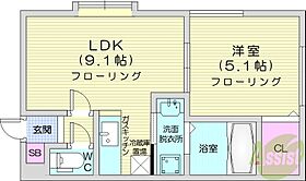 M521  ｜ 北海道札幌市中央区北五条西21丁目（賃貸アパート1LDK・2階・32.40㎡） その2