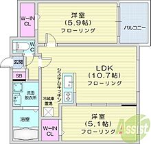 S-RESIDENCE二十四軒avelis  ｜ 北海道札幌市西区二十四軒二条2丁目（賃貸マンション2LDK・3階・50.00㎡） その2