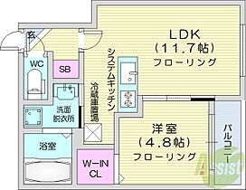 北海道札幌市東区北八条東5丁目（賃貸マンション1LDK・4階・37.49㎡） その2