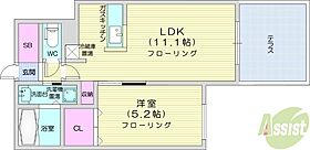 北海道札幌市北区北二十二条西4丁目（賃貸マンション1LDK・1階・37.93㎡） その2