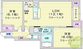 カルム・ガーデン壱番館  ｜ 北海道札幌市北区拓北八条2丁目（賃貸アパート2LDK・1階・56.62㎡） その2