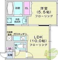 グランディール麻生  ｜ 北海道札幌市北区麻生町6丁目（賃貸マンション1LDK・2階・35.83㎡） その2