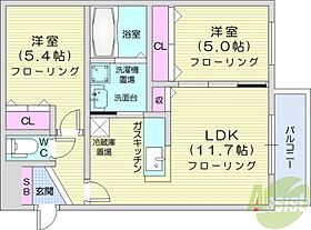 北海道札幌市東区北二十二条東18丁目（賃貸マンション2LDK・4階・49.04㎡） その2