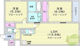 創成川北2ビル  ｜ 北海道札幌市中央区北二条東2丁目（賃貸マンション2LDK・4階・55.10㎡） その2