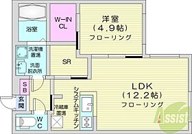 Partire南郷通6丁目  ｜ 北海道札幌市白石区南郷通6丁目南（賃貸マンション1LDK・1階・41.23㎡） その2