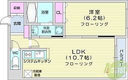 ラピス山の手 1LDKの間取図画像