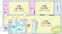 間取図画像 2LDK