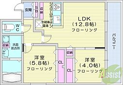 MJsquare KOTONI 2LDKの間取図画像