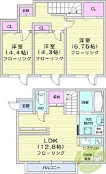 ハーベスト707 3LDKの間取図画像