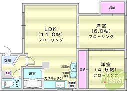坂井マンション 2LDKの間取図画像