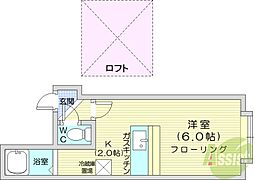 クローバー35 1Kの間取図画像