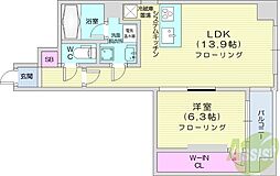 MODENA医大前 1LDKの間取図画像