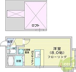 AMS262A ワンルームの間取図画像