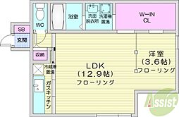 クロノス 1LDKの間取図画像