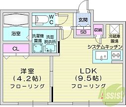 ALPHASQUAREW-28 1LDKの間取図画像