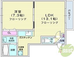 エスポワール1 1LDKの間取図画像