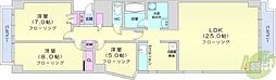 サンピア中島公園 3LDKの間取図画像