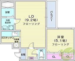 フェイバリト麻生 1LDKの間取図画像