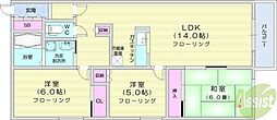 グレイス旭ケ丘 3LDKの間取図画像