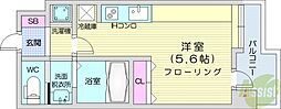 アヴィータ410 1Kの間取図画像