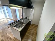 キッチンはシックなデザインでした。洗い場も大きい。