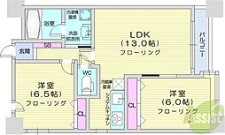 ノヴァ大通 2LDKの間取図画像