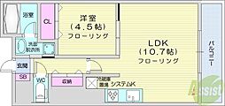 JPnoie円山表参道 1LDKの間取図画像