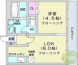 シティテラス南5条 1LDKの間取図画像