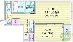EXORN35 1LDKの間取図画像