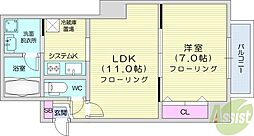 パルクアレースダハイム 1LDKの間取図画像