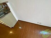 こちらに冷蔵庫を置けます。調理時の動線もばっちり効率的。