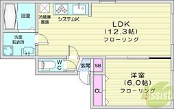 創成川北2ビル 1LDKの間取図画像