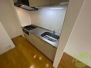 キッチンはシックなデザインでした。洗い場も大きい。